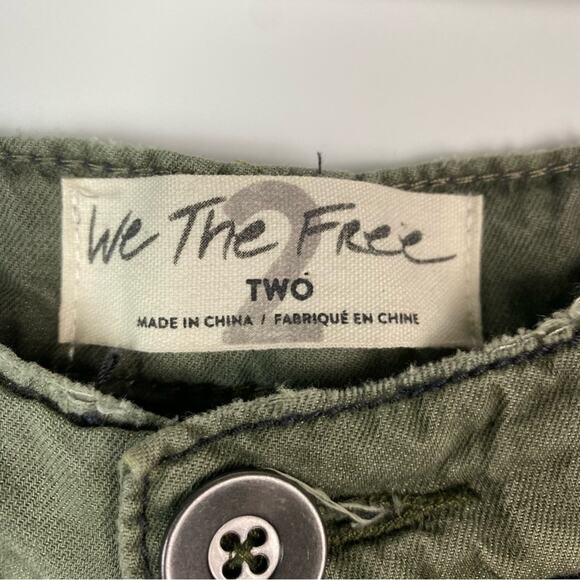 Free People We The Free Womens Avery Raw Hem Denim Green Shorts Sz 2 - Picture 3 of 6